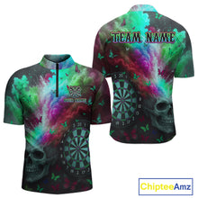 Load image into Gallery viewer, Custom Colorful Smoke Skull Dartboard Men Dart Shirt Outfits Butterflies Dart Jerseys NYN1064