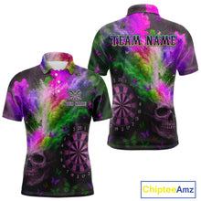 Load image into Gallery viewer, Custom Colorful Smoke Skull Dartboard Men Dart Shirt Outfits Butterflies Dart Jerseys NYN1065