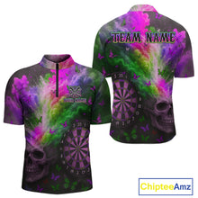 Load image into Gallery viewer, Custom Colorful Smoke Skull Dartboard Men Dart Shirt Outfits Butterflies Dart Jerseys NYN1065