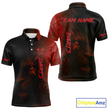 Load image into Gallery viewer, Custom Black-Red Horror Lion Dartboard Dart Polo Shirt For Men Grunge Dart Jerseys NYN1413