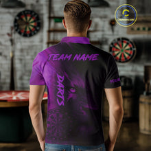 Load image into Gallery viewer, Custom Black- Purple Horror Lion Dartboard Dart Polo Shirt For Men Grunge Dart Jerseys NYN1414