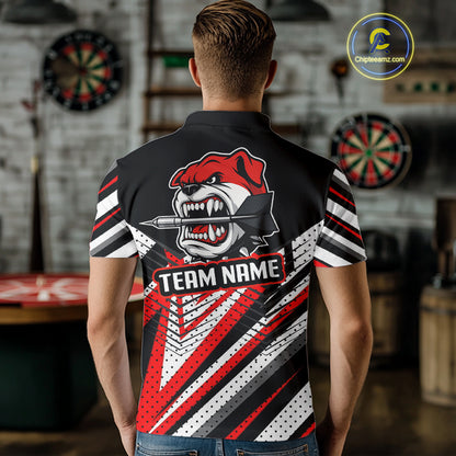 Bulldog Play Dart Arrow Custom Darts Polo Shirt For Men - Darts Team Jersey NYN0764