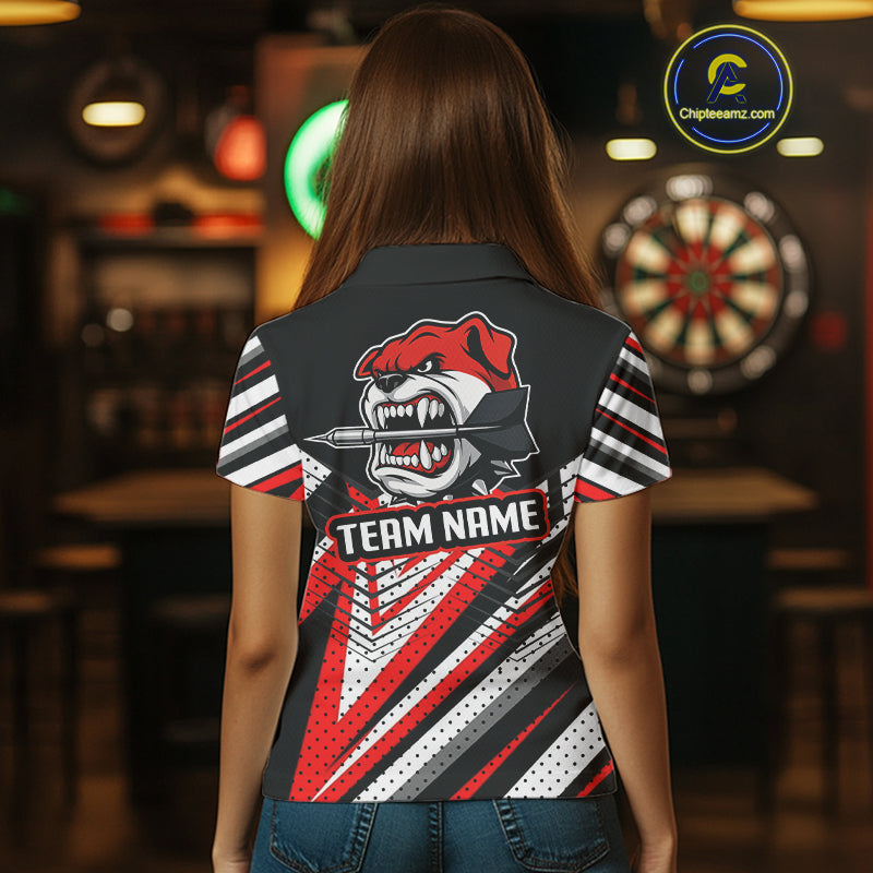 Bulldog Play Dart Arrow Custom Darts Polo Shirt For Women - Darts Team Jersey NYN0764