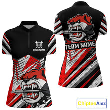 Load image into Gallery viewer, Bulldog Play Dart Arrow Custom Darts 1/4-Zip Shirt For Women - Darts Team Jersey NYN0764