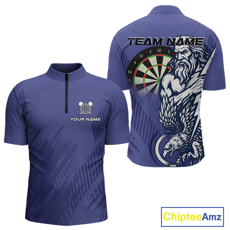 Zeus Power Dartboard Purple Darts Shirt For Men - Custom Name & Team For Players NYN0569