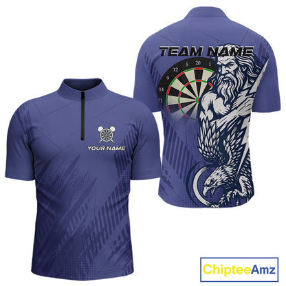 Zeus Power Dartboard Purple Darts Shirt For Men - Custom Name & Team For Players NYN0569
