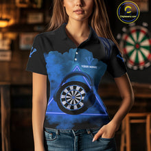 Load image into Gallery viewer, Azure Smoke Headphones Dartboard Funny Darts Shirt For Women - Custom Team Jersey NYN0580