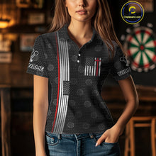 Load image into Gallery viewer, Custom Patriotic Faith Cross Dart Polo Shirts For Women, US Dart Team Jerseys NYN0771