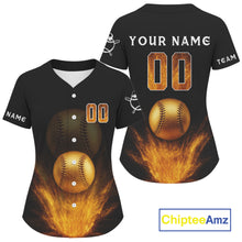 Load image into Gallery viewer, Baseball Jersey For Women Personalized Gold Baseball Shirt, Youth Baseball Jerseys NYN1117