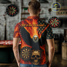 Load image into Gallery viewer, Custom Patriotic Darts Shirt For Men Flames Eagle US Flag Dart Jerseys, Darts Team NYN1127