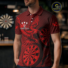 Load image into Gallery viewer, Custom Eagle &amp; Dartboard Red Stripes Dart Polo Shirts For Men, Dart Team Jerseys NYN0782