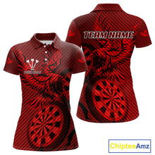 Load image into Gallery viewer, Custom Eagle &amp; Dartboard Red Stripes Dart Polo Shirts For Women, Dart Team Jerseys NYN0782