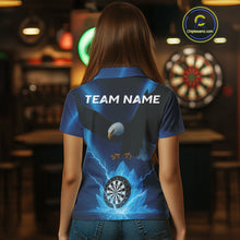 Load image into Gallery viewer, Custom Darts Shirt For Women Blue Icy Eagle Dartboard Dart Jerseys, Dart Team Shirts NYN1149