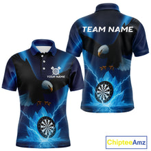 Load image into Gallery viewer, Custom Darts Shirt For Men Blue Icy Eagle Dartboard Dart Jerseys, Dart Team Shirts NYN1149