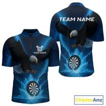 Load image into Gallery viewer, Custom Darts Shirt For Men Blue Icy Eagle Dartboard Dart Jerseys, Dart Team Shirts NYN1149