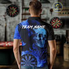 Load image into Gallery viewer, Darts Shirt For Men Personalized Flame Eagle Dartboard Dart Team Jerseys | Blue NYN1156