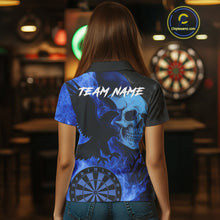 Load image into Gallery viewer, Darts Shirt For Women Personalized Flame Eagle Dartboard Dart Team Jerseys | Blue NYN1156