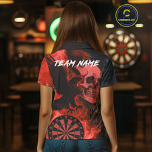 Load image into Gallery viewer, Darts Shirt For Women Personalized Flame Eagle Dartboard Dart Team Jerseys | Red NYN1157