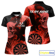 Load image into Gallery viewer, Darts Shirt For Women Personalized Flame Eagle Dartboard Dart Team Jerseys | Red NYN1157