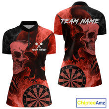 Load image into Gallery viewer, Darts Shirt For Women Personalized Flame Eagle Dartboard Dart Team Jerseys | Red NYN1157