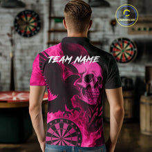 Load image into Gallery viewer, Darts Shirt For Men Personalized Flame Eagle Dartboard Dart Team Jerseys | Pink NYN1158