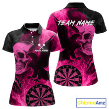 Load image into Gallery viewer, Darts Shirt For Women Personalized Flame Eagle Dartboard Dart Team Jerseys | Pink NYN1158