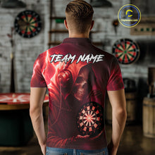 Load image into Gallery viewer, Custom Funny Skull Darts Shirt For Men Personalized Red Dartboard Dart Team Jerseys NYN1161
