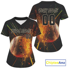 Load image into Gallery viewer, Custom Women Baseball Jersey Personalized Breaking Glass Baseball, Youth Baseball Jerseys NYN1177