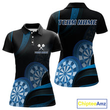 Load image into Gallery viewer, Three Blue-Dartboard 3D Tribal Darts Shirt For Women - Custom Name &amp; Team Jersey NYN0622