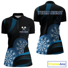 Load image into Gallery viewer, Three Blue-Dartboard 3D Tribal Darts Shirt For Women - Custom Name &amp; Team Jersey NYN0622