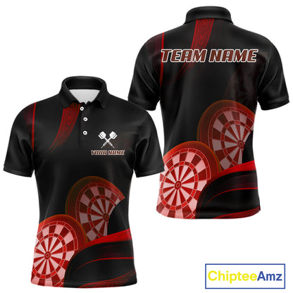 Three Red-Dartboard 3D Tribals Dart Shirt For Men - Custom Name & Team Jersey NYN0624