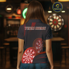 Load image into Gallery viewer, Three Red-Dartboard 3D Tribals Dart Shirt For Women - Custom Name &amp; Team Jersey NYN0624