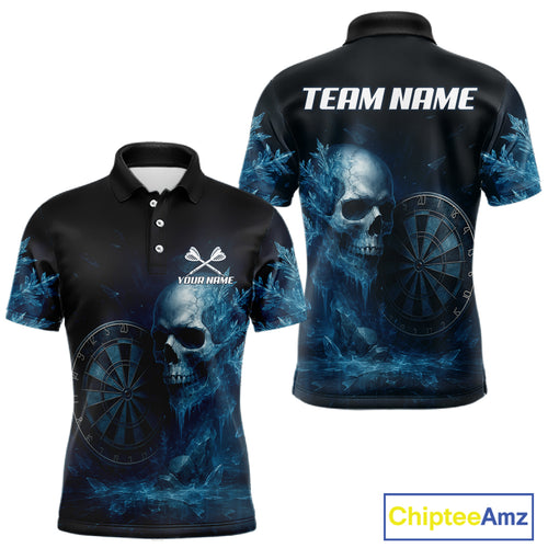 Custom Men Darts Shirt With Icy Skull Personalized Team Dartboard Darts Jerseys NYN1215
