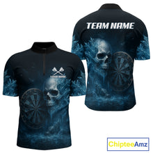 Load image into Gallery viewer, Custom Men Darts Shirt With Icy Skull Personalized Team Dartboard Darts Jerseys NYN1215