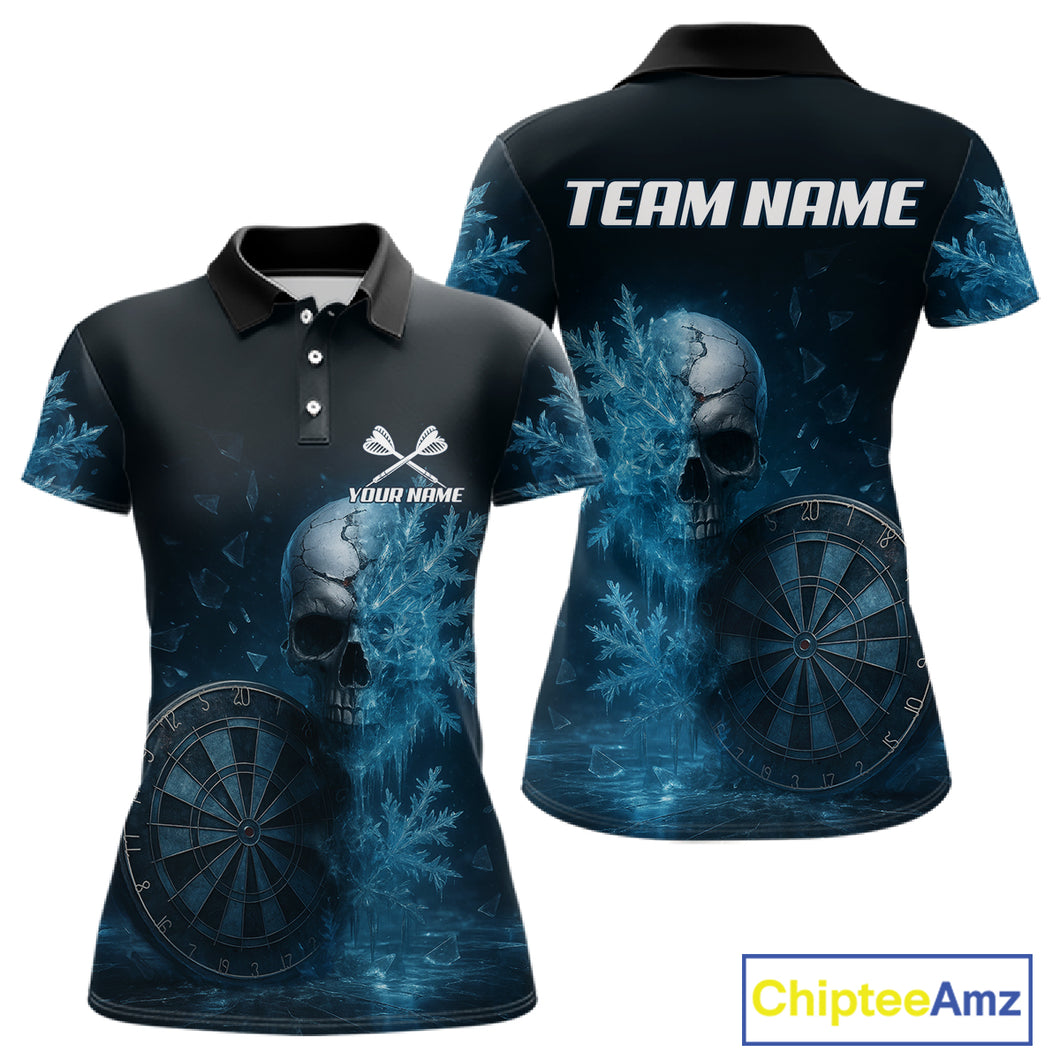 Personalized Icy Skull Dart Shirt Custom Dartboard Team Dart Jerseys For Women NYN1216