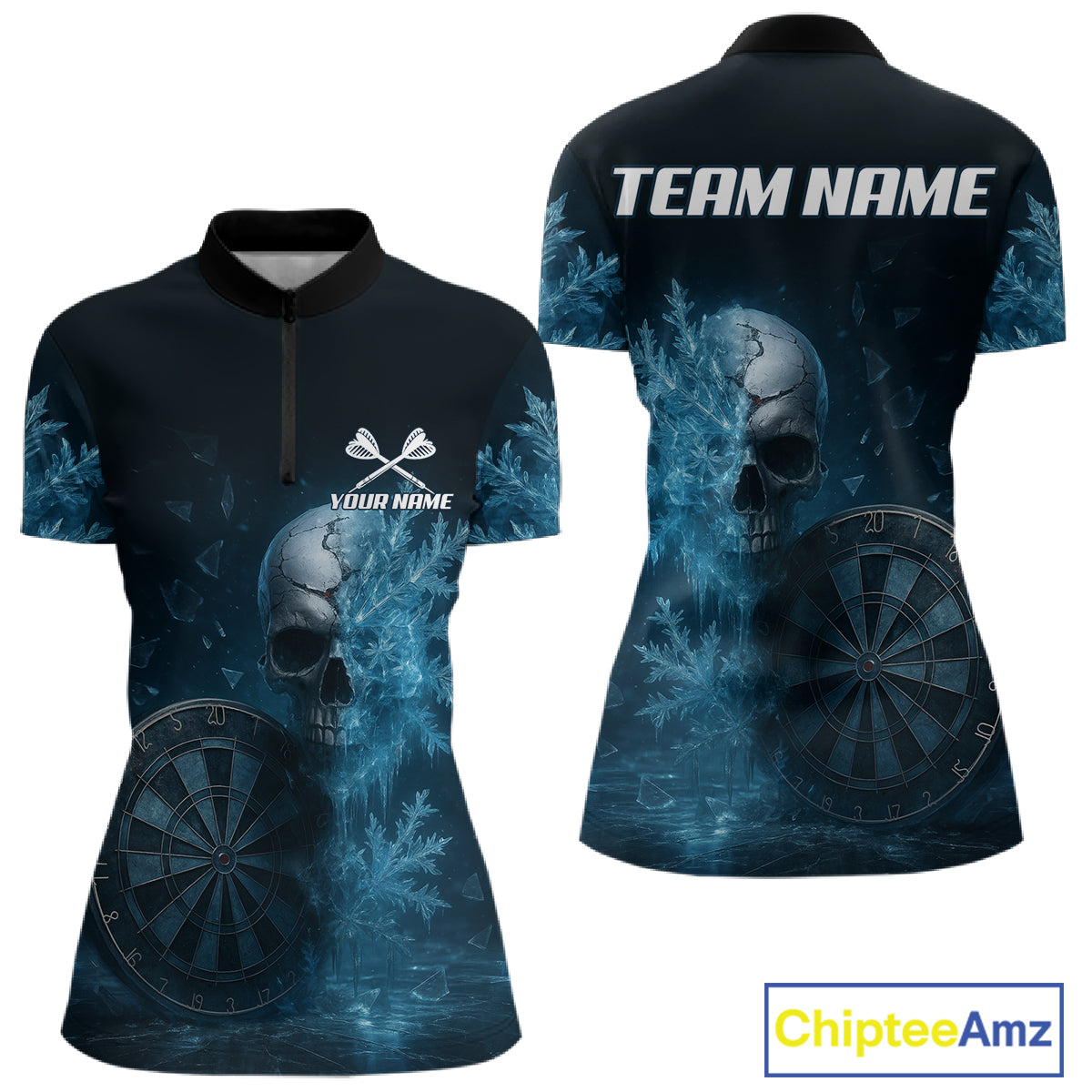 Personalized Icy Skull Dart Shirt Custom Dartboard Team Dart Jerseys For Women NYN1216