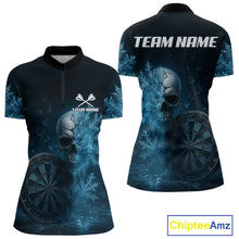 Load image into Gallery viewer, Personalized Icy Skull Dart Shirt Custom Dartboard Team Dart Jerseys For Women NYN1216