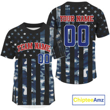 Load image into Gallery viewer, Patriotic Baseball Jerseys Custom Navy Camouflage Baseball Jersey For Men &amp; Youth NYN1206