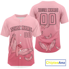 Load image into Gallery viewer, Custom Pink Ribbons Wings Pickleball T-Shirt Personalized Funny Pickleball Outfits For Men NYN1211