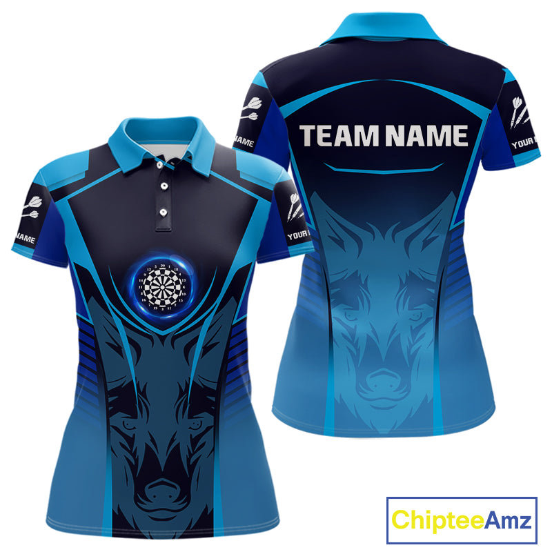 Azure Lightning Dartboard Darts Shirt For Women - Custom Team Name - Darts Jersey NYN0366