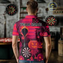 Load image into Gallery viewer, Pumpkin Play Darts Custom Halloween Dart Polo Shirts For Men, Funny Dart Jerseys NYN0808