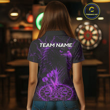 Load image into Gallery viewer, Personalized Lightning Eagle Dart Shirt Custom Purple Dartboard Dart Jerseys For Women NYN1223