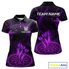 Load image into Gallery viewer, Personalized Lightning Eagle Dart Shirt Custom Purple Dartboard Dart Jerseys For Women NYN1223