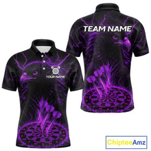 Load image into Gallery viewer, Personalized Lightning Eagle Dart Shirt Custom Purple Dartboard Dart Jerseys For Men NYN1223