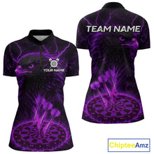 Load image into Gallery viewer, Personalized Lightning Eagle Dart Shirt Custom Purple Dartboard Dart Jerseys For Women NYN1223