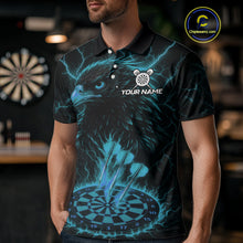 Load image into Gallery viewer, Personalized Lightning Eagle Dart Shirt Custom Blue Dartboard Dart Jerseys For Men NYN1224