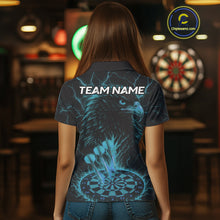 Load image into Gallery viewer, Personalized Lightning Eagle Dart Shirt Custom Blue Dartboard Dart Jerseys For Women NYN1224
