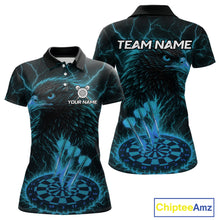 Load image into Gallery viewer, Personalized Lightning Eagle Dart Shirt Custom Blue Dartboard Dart Jerseys For Women NYN1224