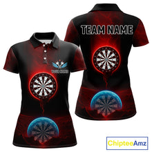 Load image into Gallery viewer, Thunder Dartboards Women's Darts Shirt - Custom Name &amp; Team | Opt1 - Blue Red NYN0631