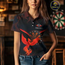 Load image into Gallery viewer, Phoenix Flame Dartboards Women&#39;s Darts Shirt - Custom Name &amp; Team Jersey | Opt1 - Orange  NYN0636